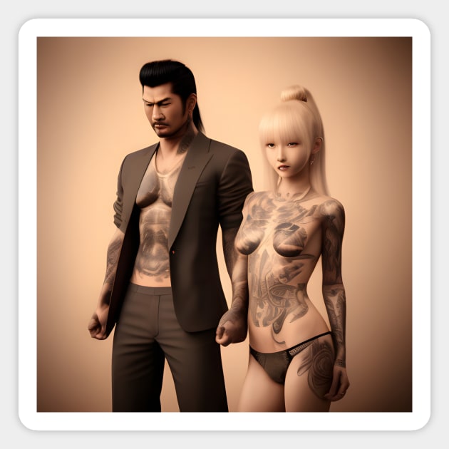 Couple Tattoo design Magnet by animegirlnft